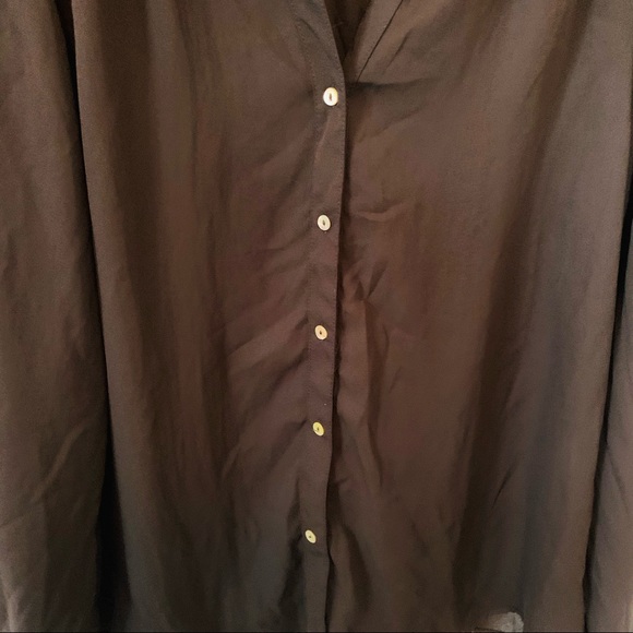 Zac & Rachel Black Button Down Silky Blouse - Picture 7 of 9